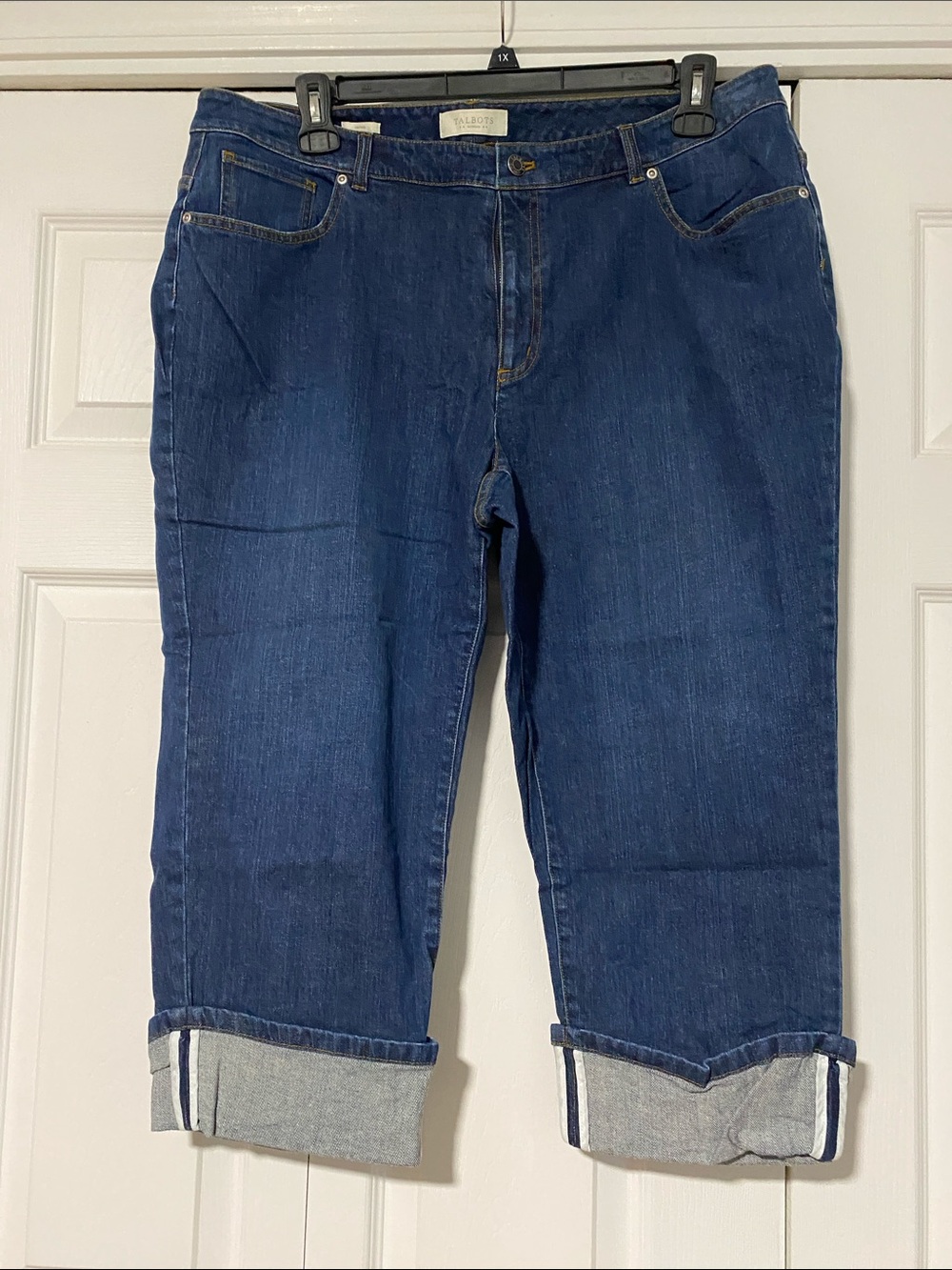 Talbots Deep Blue Cropped Cuffed Jeans